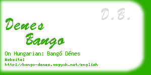 denes bango business card