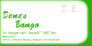 denes bango business card